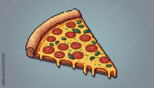 Pixel illustration de part de pizza