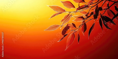 Wallpaper Mural Experience the serene beauty of an artistic autumn landscape with swirling leaves and branches in harmonious warm and cool tones blending effortlessly at sunset. Autumn background Torontodigital.ca
