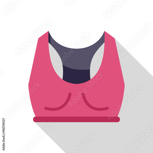 Pink sports bra with long shadow, perfect for representing sports, fitness, and activewear
