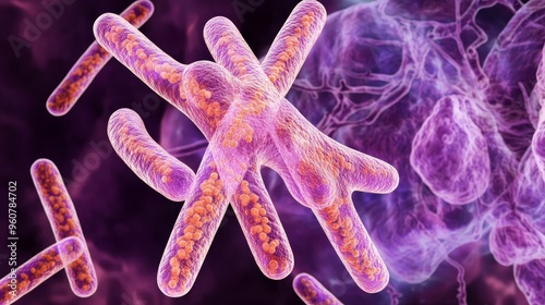 Wallpaper Mural Abstract representation of tuberculosis, with rod-shaped bacteria highlighted against a background of damaged lung tissue Torontodigital.ca