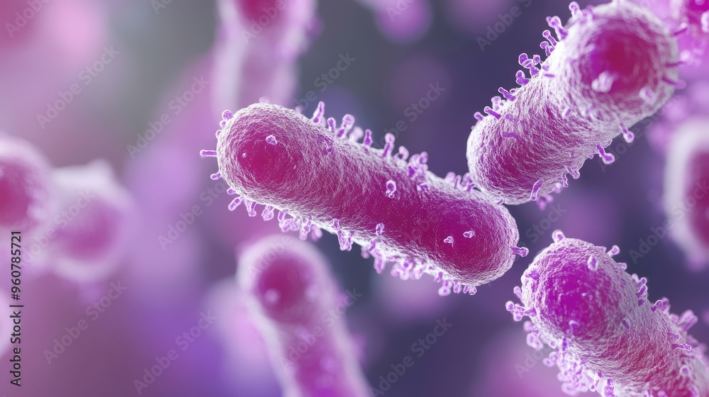 Close-up of Haemophilus influenzae bacteria in a pediatric infection scenario, highlighting their role in childhood diseases Close-up of Haemophilus influenzae bacteria in a pediatric infection scenario, highlighting their role in childhood diseases