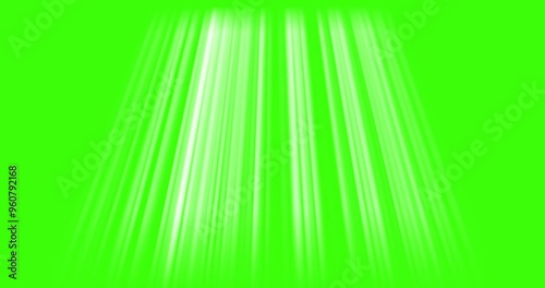 Top center sun rays or god bless rays on green screen. 4K white spotlight effects, Jesus Christ bless beam sky on chroma key. Flashlights, bright light lens flare effect, Party lights on stage video