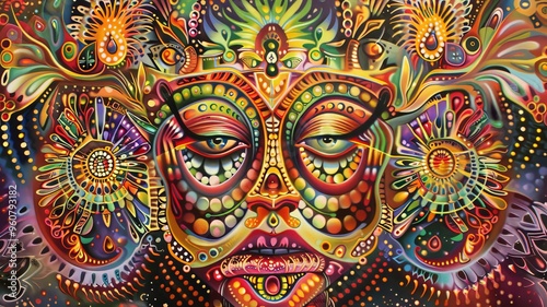 DMT Jester, Mama Ayahuasca, psychedelic divine cosmic trippy godly spiritual psionic entity. Expanded Consciousness. Abstract Psychedelic drug induced art.