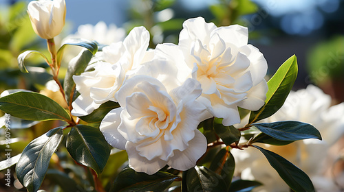 A single Gardenia Jasmin ides flower very close view