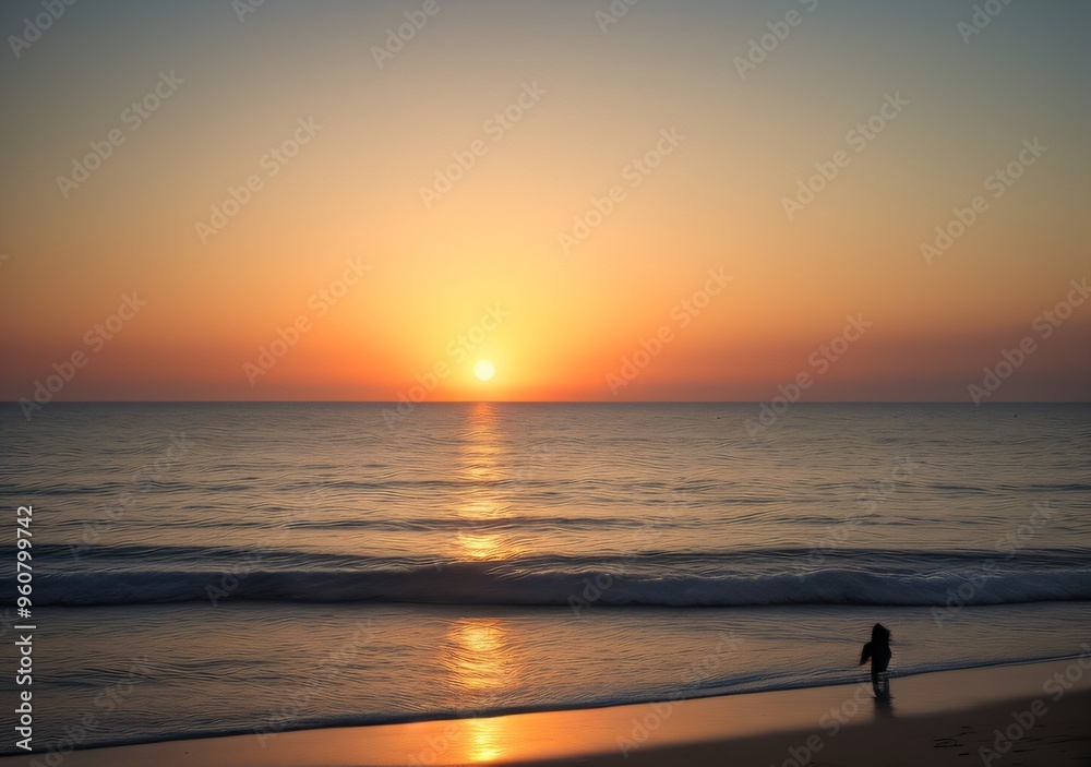 Sunset Over Calm Ocean Waves Sunset Over Calm Ocean Waves