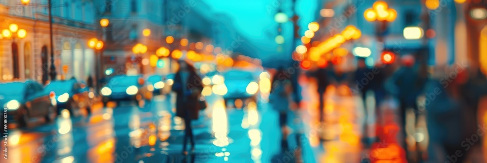 Blurred Urban Scene at Dusk Blurred Urban Scene at Dusk
