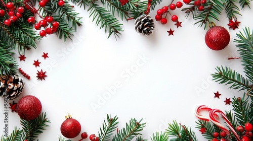 Wallpaper Mural Christmas decorations on white background Flat lay, copy space. Torontodigital.ca