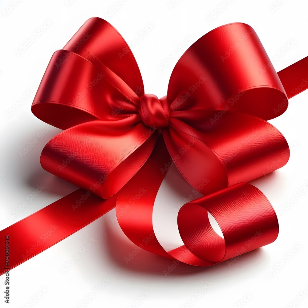 red ribbon and bow, isolated on a white background, christmas red ribbon and bow, isolated on a white background, christmas