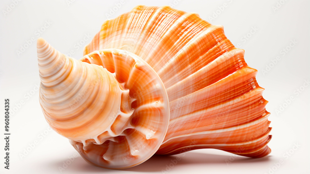 A single rapana shell Closeup view on white background A single rapana shell Closeup view on white background