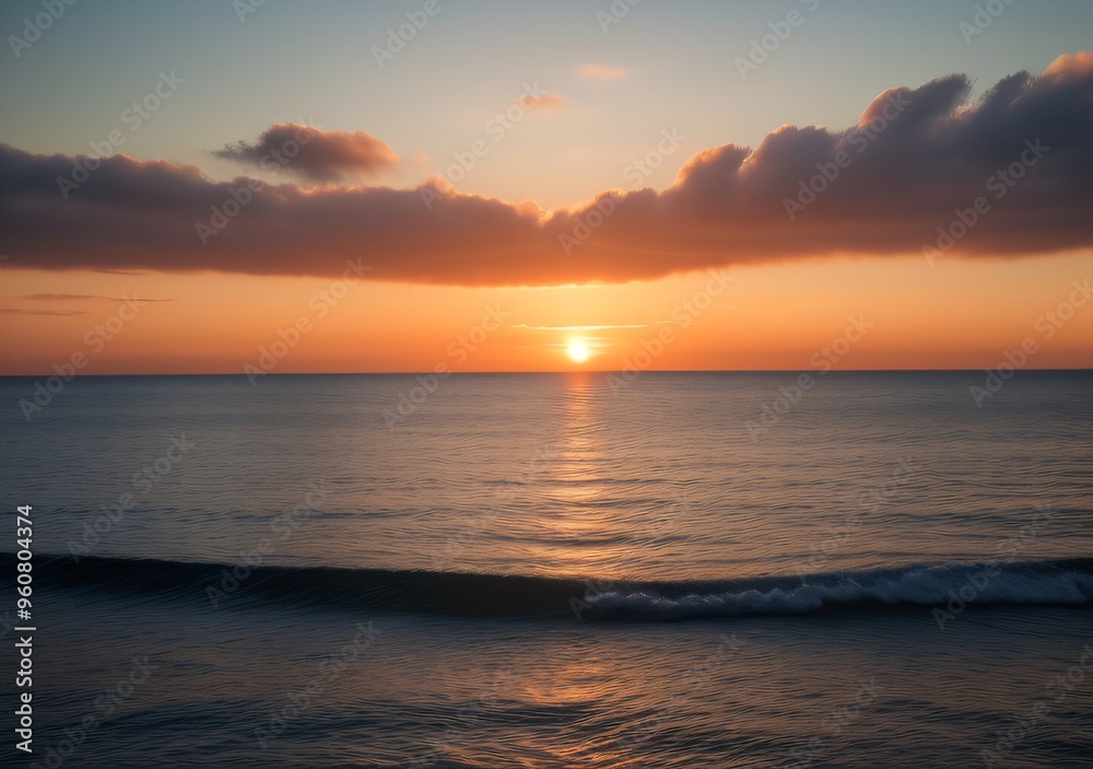 Sunset Over Calm Ocean Waves Sunset Over Calm Ocean Waves