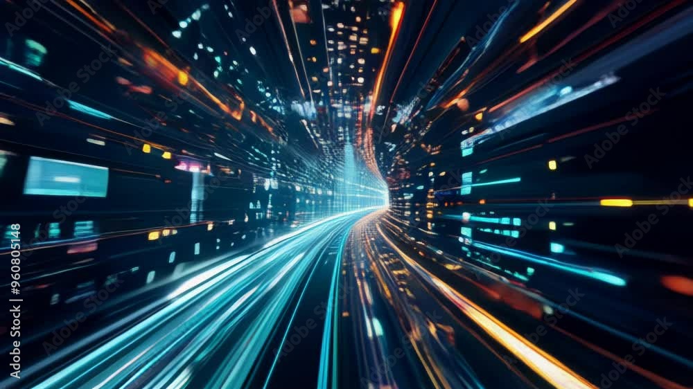 Abstract technology background of digital cyber tech motion Abstract technology background of digital cyber tech motion