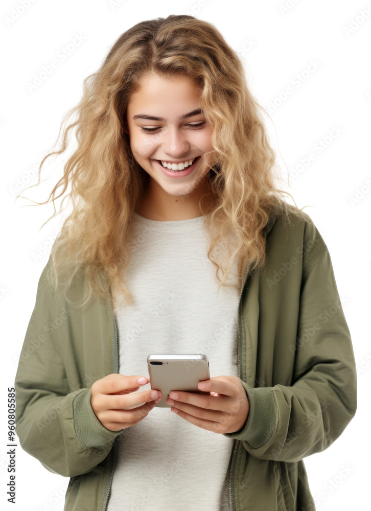 PNG A young woman holding a mobile cellphone looking at the camera portrait smile adult. PNG A young woman holding a mobile cellphone looking at the camera portrait smile adult.