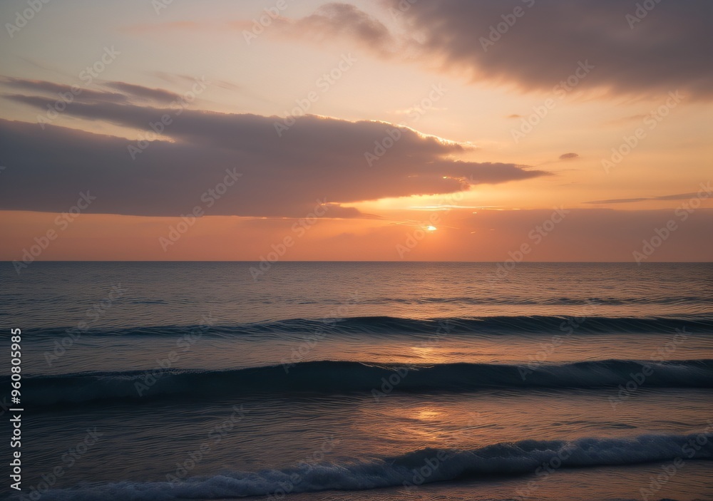 Sunset Over Calm Ocean Waves Sunset Over Calm Ocean Waves