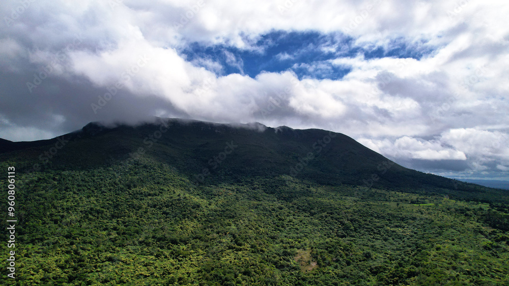 Fototapeta premium Clouds over the mountain in Ruy Barbosa Bahia Brazil