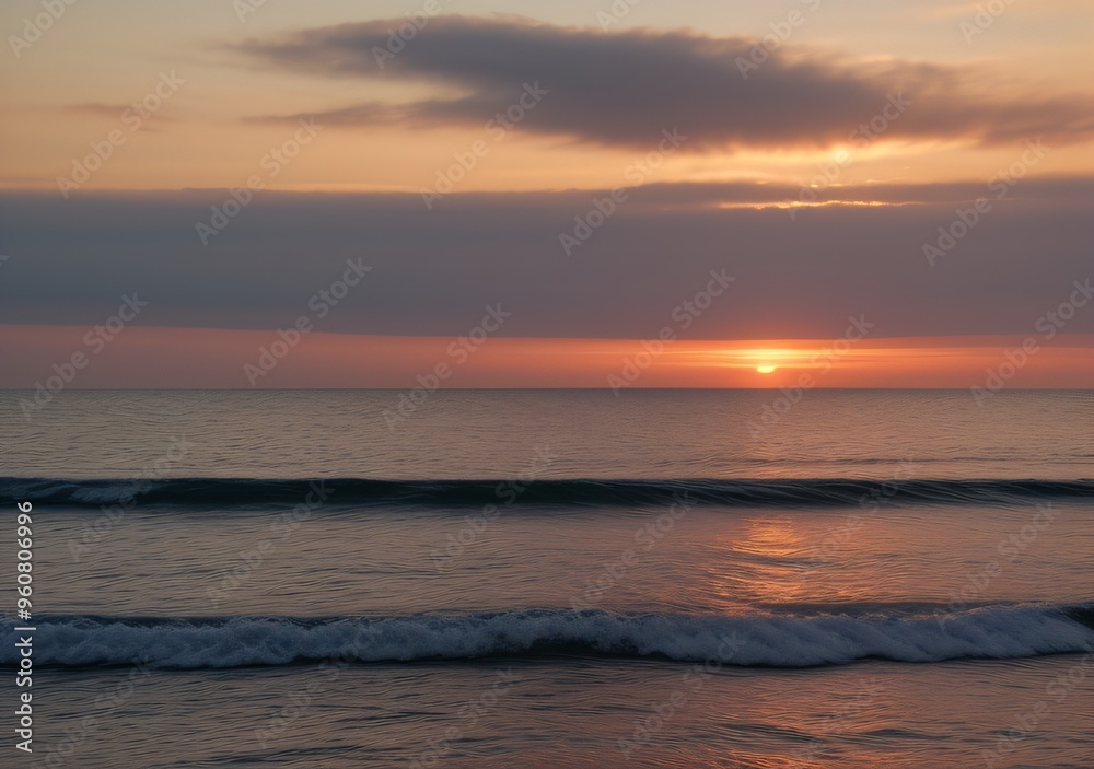 Sunset Over Calm Ocean Waves Sunset Over Calm Ocean Waves