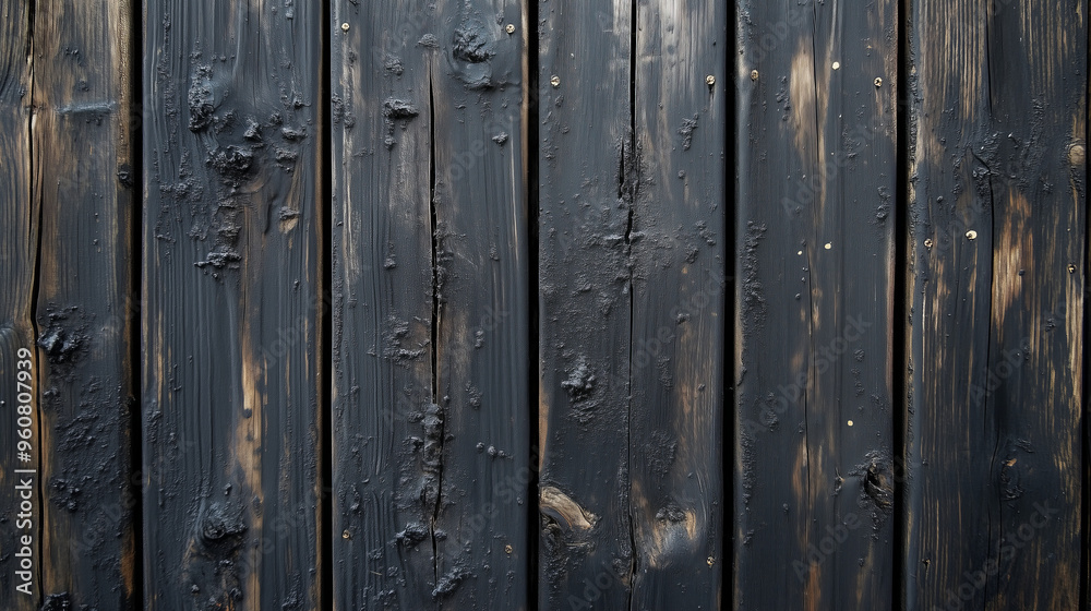 Close-up of Charred Wooden Planks with Rustic Texture and Dark Tones Close-up of Charred Wooden Planks with Rustic Texture and Dark Tones