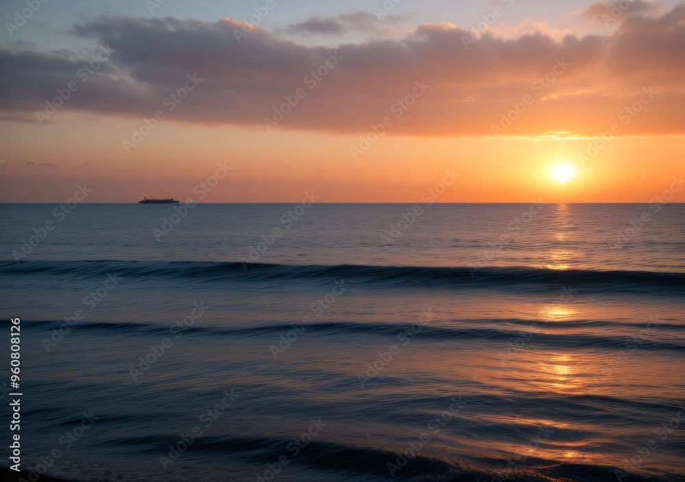 Sunset Over Calm Ocean Waves Sunset Over Calm Ocean Waves