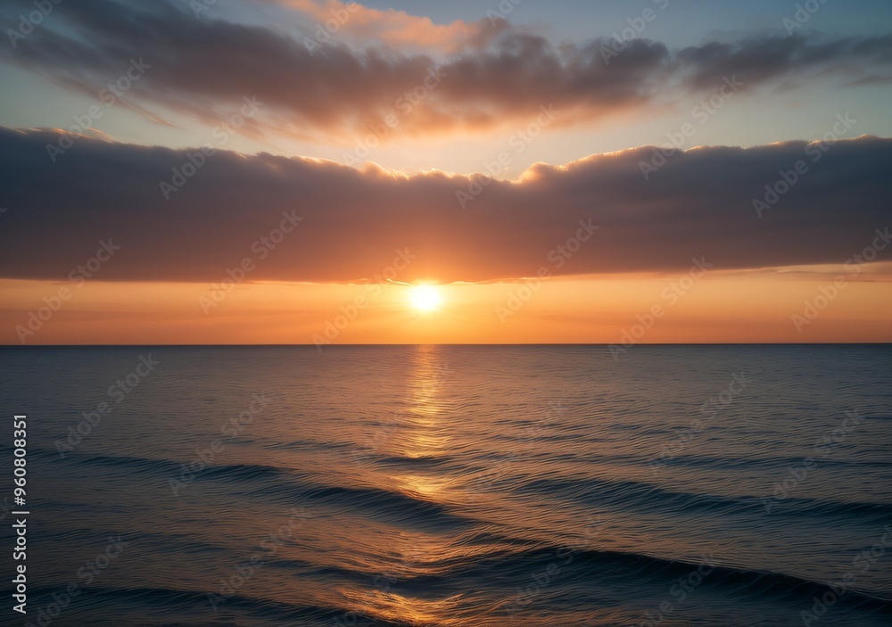 Sunset Over Calm Ocean Waves Sunset Over Calm Ocean Waves