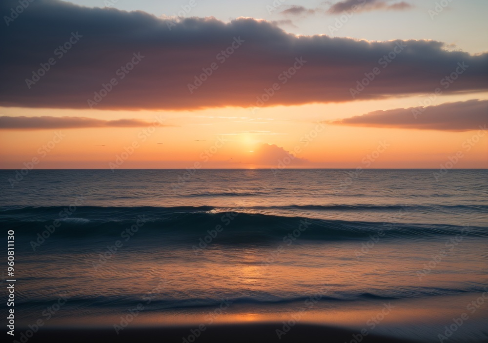 Sunset Over Calm Ocean Waves Sunset Over Calm Ocean Waves