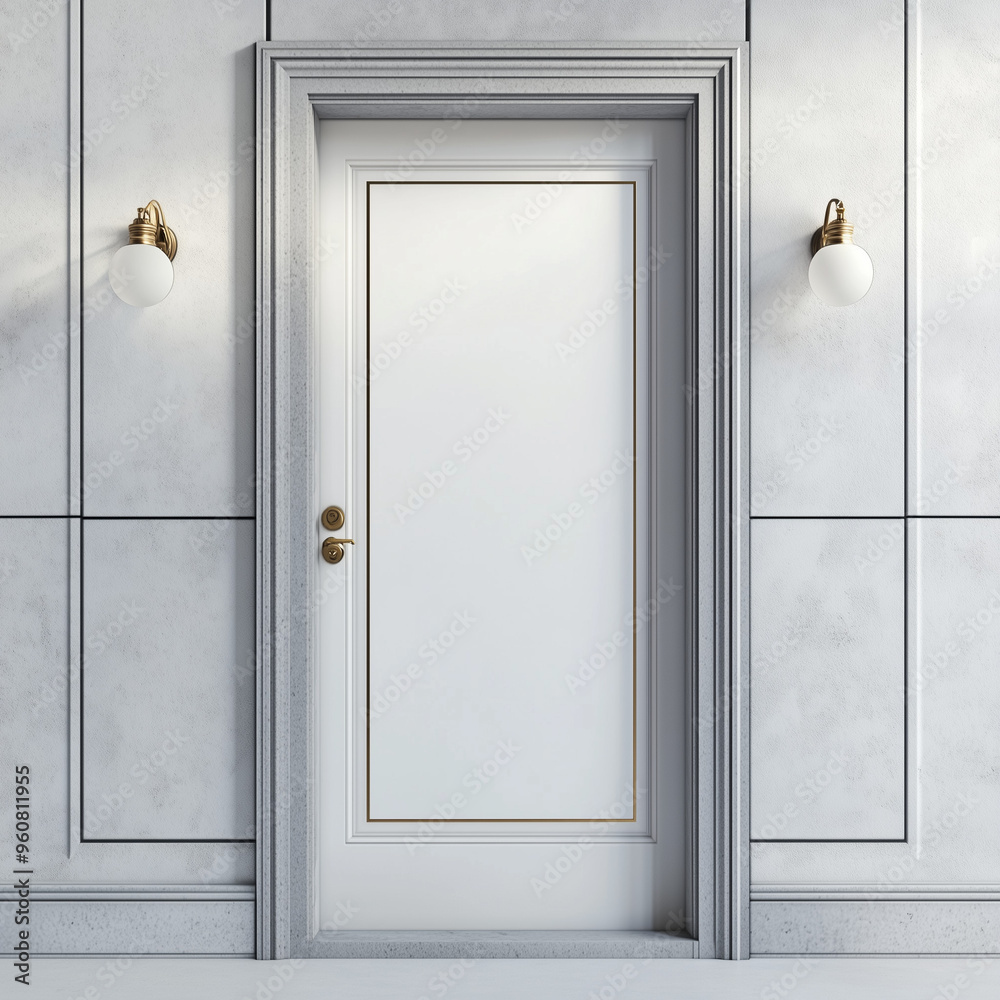 White Door Gold Plain Blank Mockup House Home Wreath Sign Decoration Christmas Holiday White Door Gold Plain Blank Mockup House Home Wreath Sign Decoration Christmas Holiday