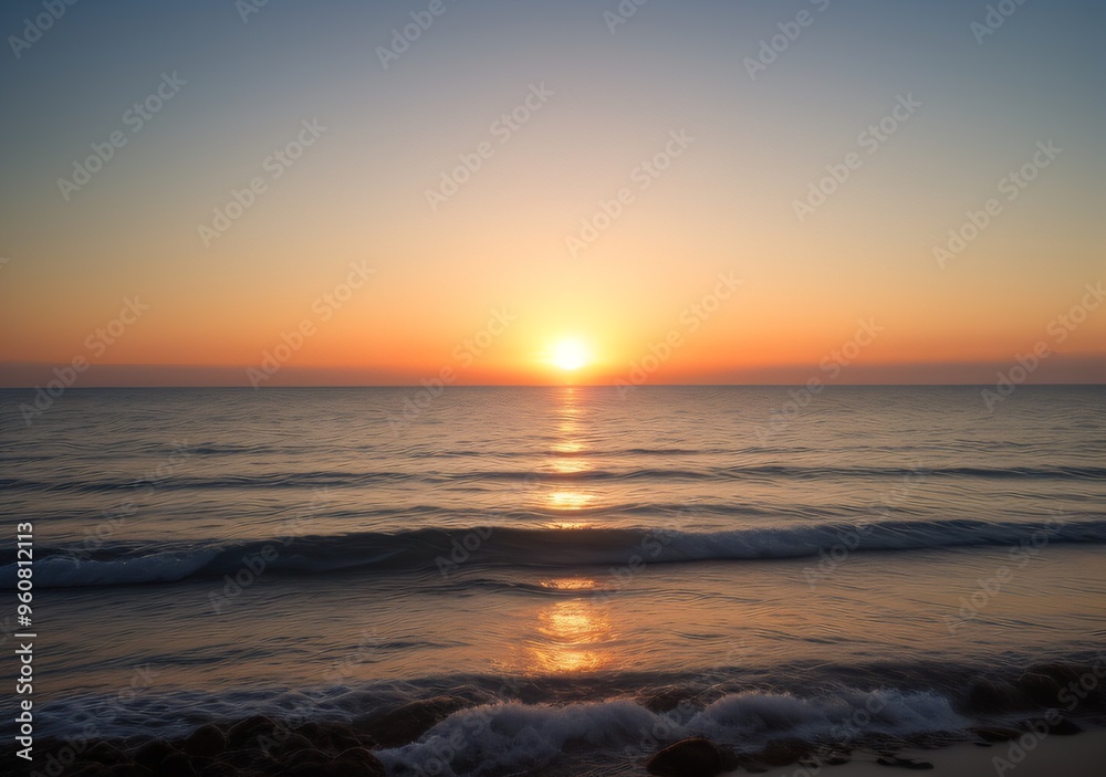 Sunset Over Calm Ocean Waves Sunset Over Calm Ocean Waves