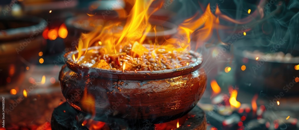 Cooking In The Clay Pot On Fire Cooking In The Clay Pot On Fire