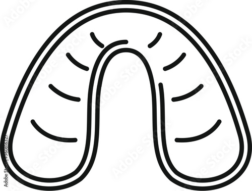 Simple vector of a mouth guard protecting teeth from grinding damage