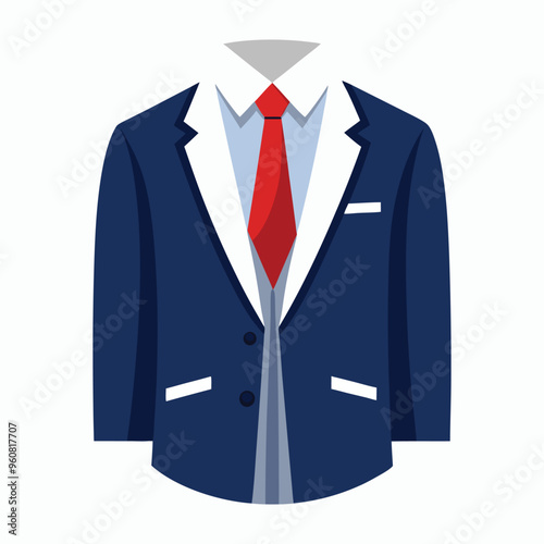 vector a formal suit jacket with a white collared shirt 