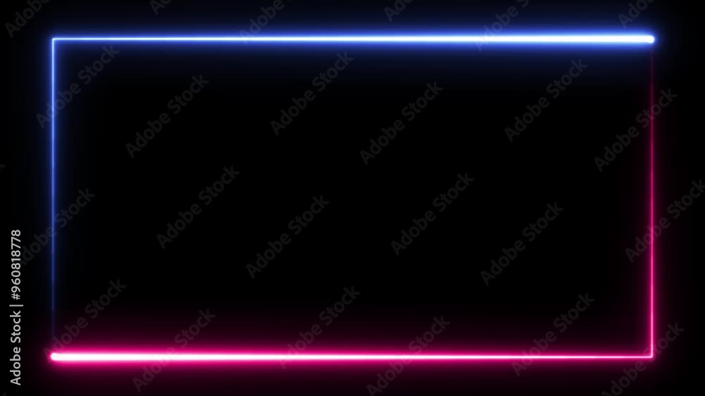 Neon seamless loop rectangle frame Neon seamless loop rectangle frame