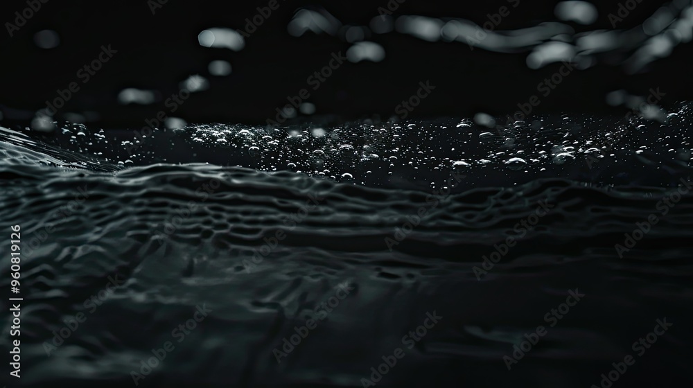 A close-up view of rippling water with bubbles against a dark background, evoking a sense of tranquility and depth. A close-up view of rippling water with bubbles against a dark background, evoking a sense of tranquility and depth.