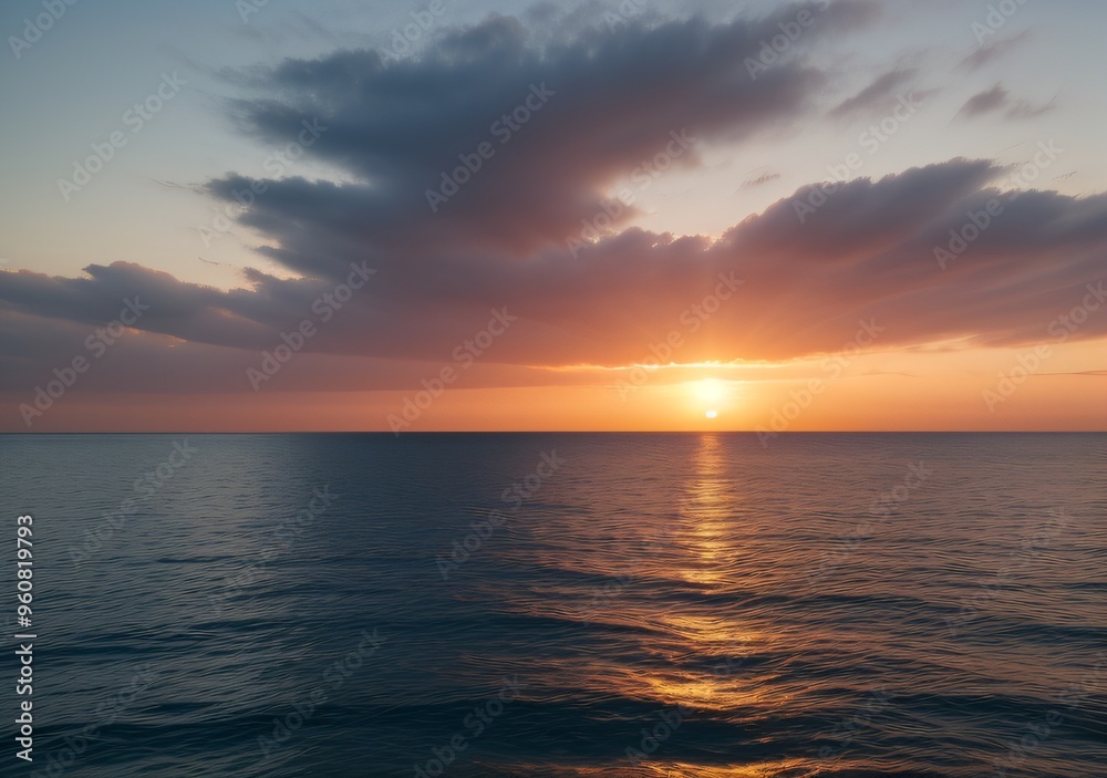 Obraz premium Sunset Over Calm Ocean Waves
