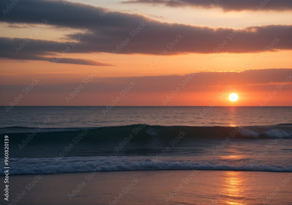 Sunset Over Calm Ocean Waves Sunset Over Calm Ocean Waves