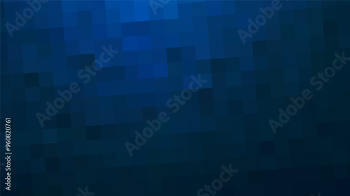 Gradient dark blue background. Geometric texture of blue squares. The substrate for branding, calendar, postcard, screensaver, poster, cover. A place for your design or text. Vector illustration