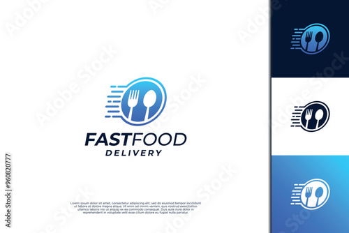 Fast delivery food logo design.
