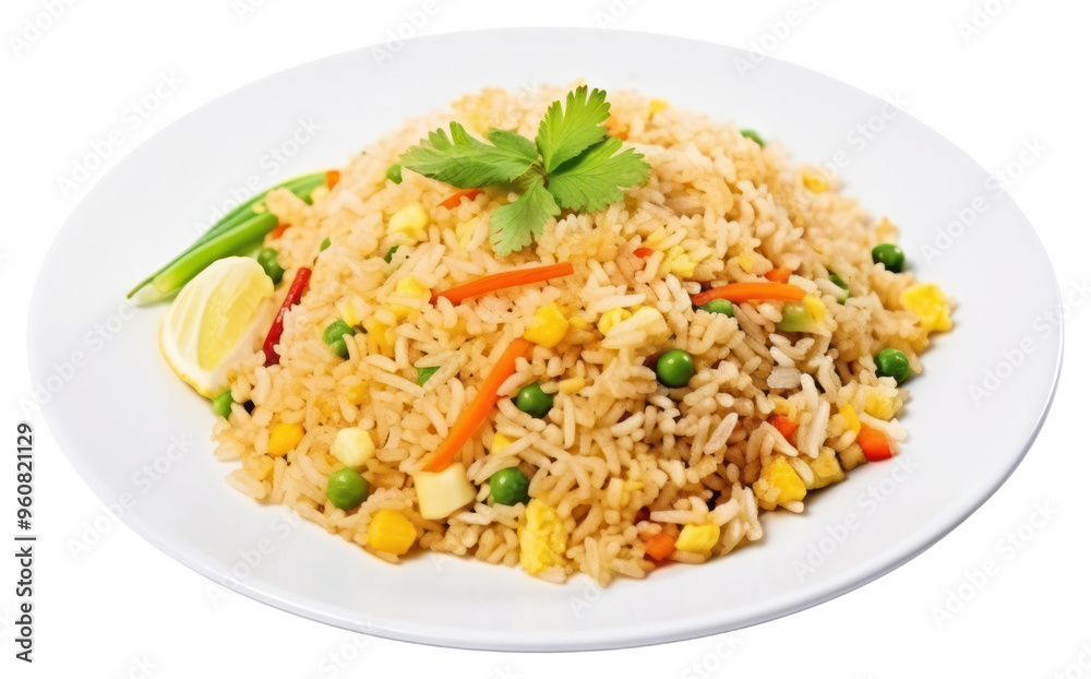 PNG Thai food rice plate white background. PNG Thai food rice plate white background.