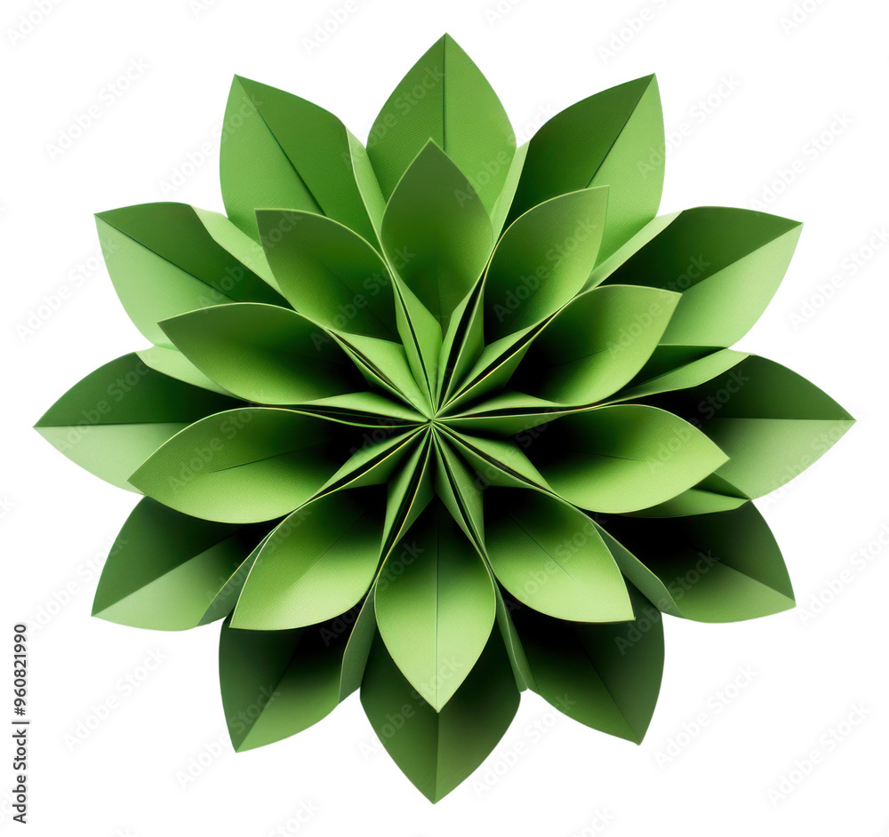 PNG Green flower origami paper plant. PNG Green flower origami paper plant.
