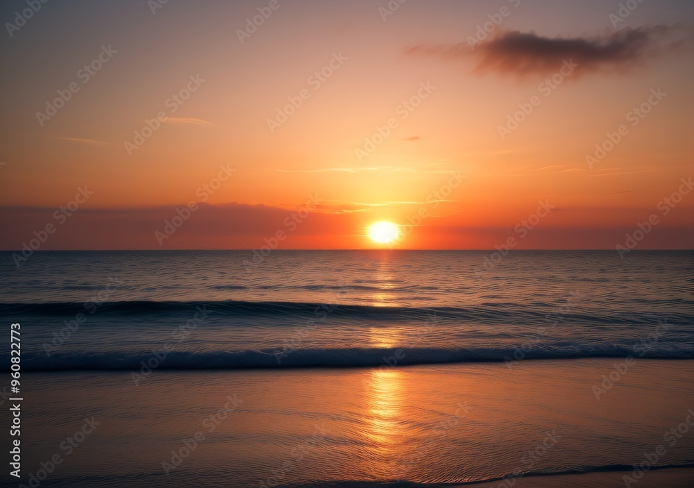 Sunset Over Calm Ocean Waves Sunset Over Calm Ocean Waves