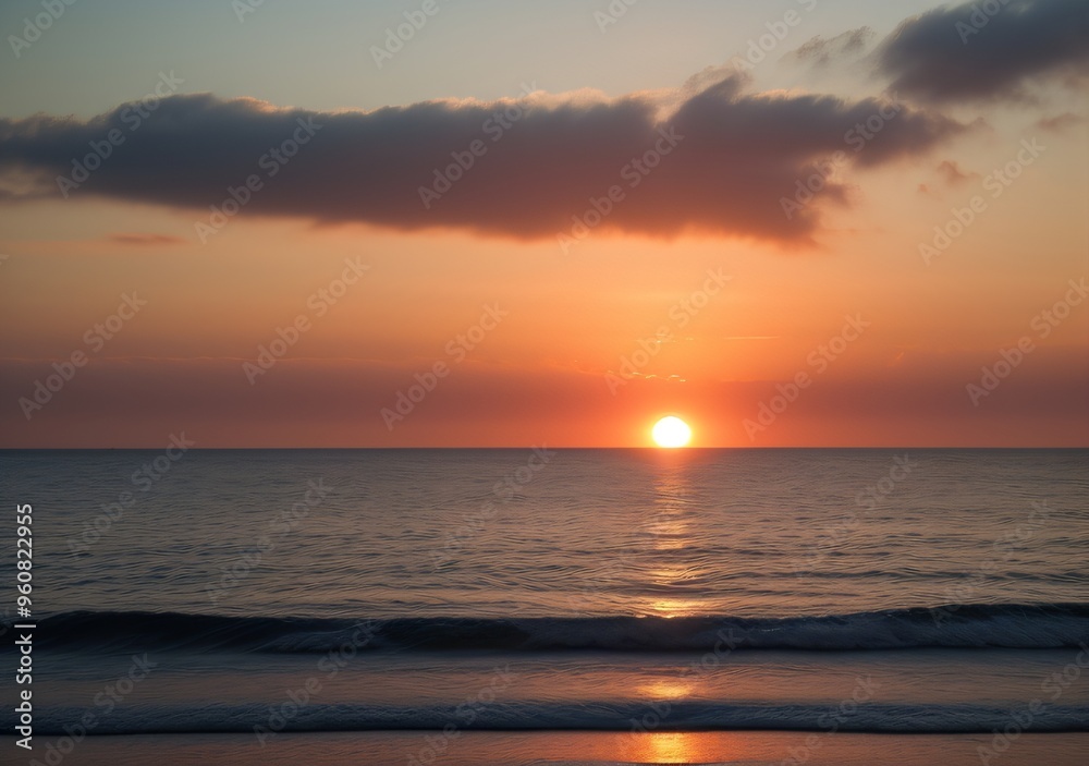 Sunset Over Calm Ocean Waves Sunset Over Calm Ocean Waves