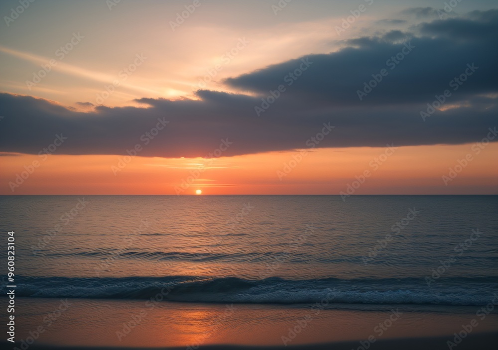Sunset Over Calm Ocean Waves Sunset Over Calm Ocean Waves