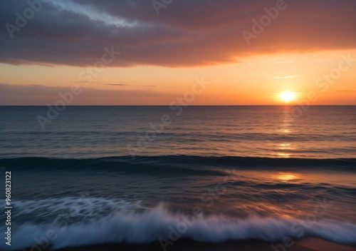 Sunset Over Calm Ocean Waves