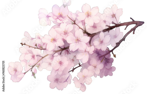 a branch of pink cherry blossom 