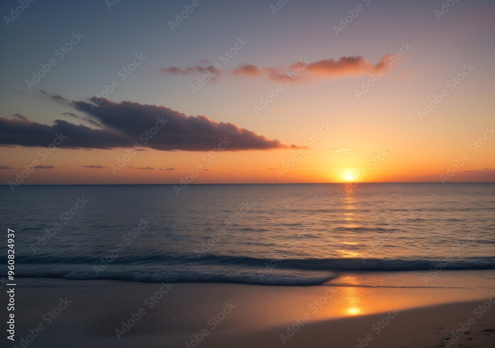Sunset Over Calm Ocean Waves Sunset Over Calm Ocean Waves
