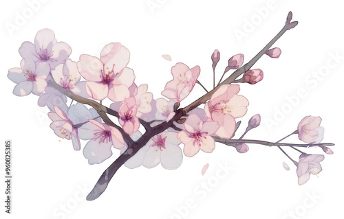 a branch of pink cherry blossom 