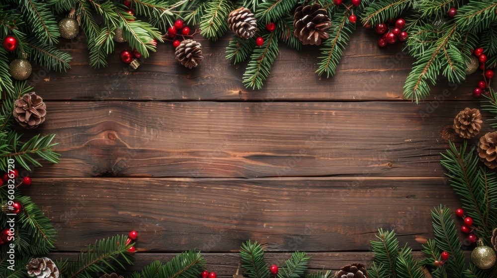 table with Christmas decoration, copy space table with Christmas decoration, copy space