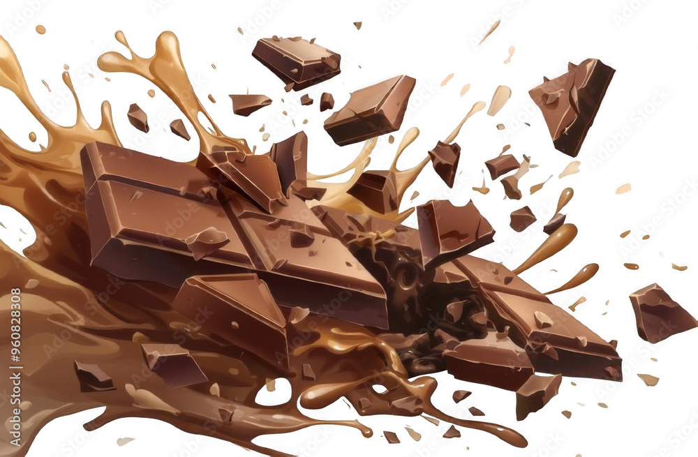 Fototapeta premium cracked chocolate bar