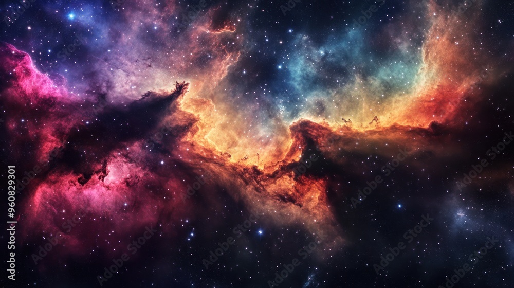 Cosmic Nebula: A Symphony of Color and Stars Cosmic Nebula: A Symphony of Color and Stars
