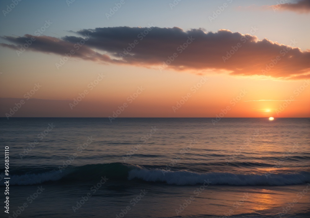 Sunset Over Calm Ocean Waves Sunset Over Calm Ocean Waves