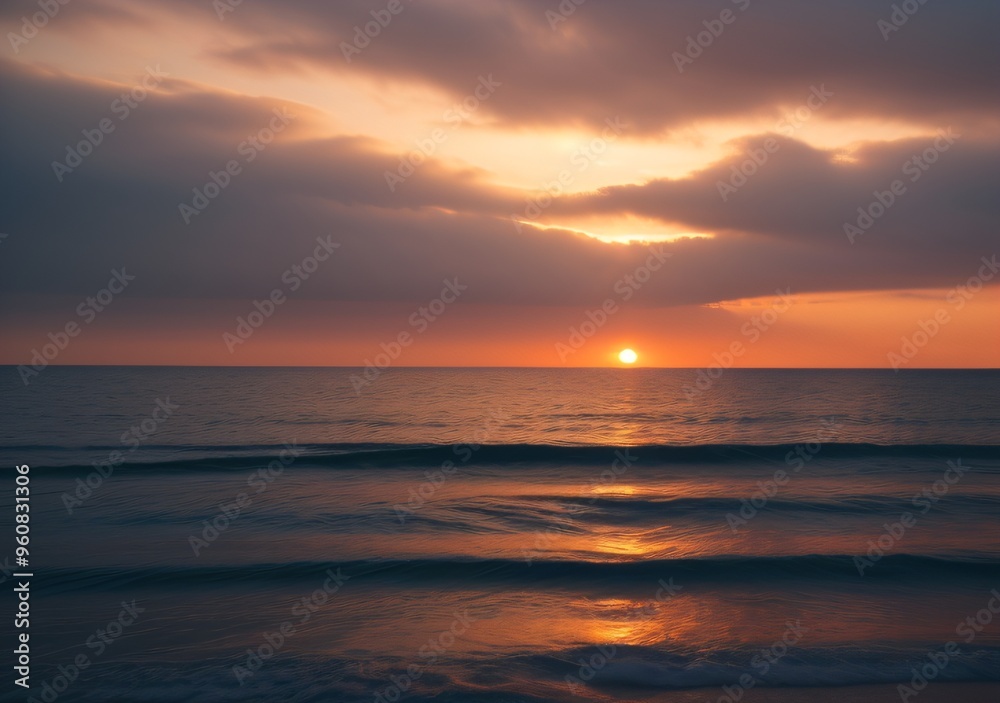 Sunset Over Calm Ocean Waves Sunset Over Calm Ocean Waves