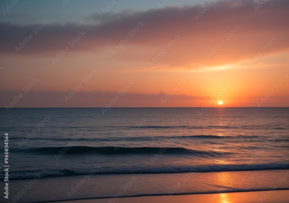Sunset Over Calm Ocean Waves Sunset Over Calm Ocean Waves
