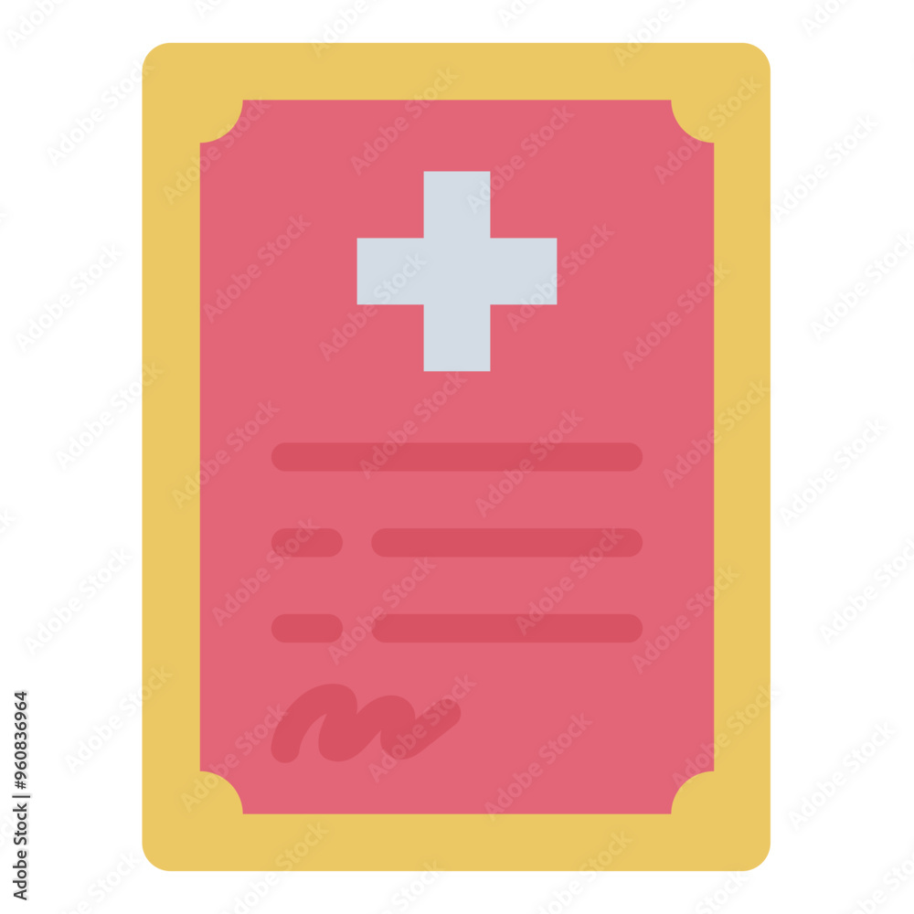 Medical certificate icon for blood donation and health documentation. Medical certificate icon for blood donation and health documentation.